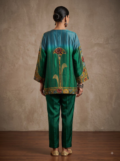 Semi Stitched Chanderi Kalamkari Short Tunic