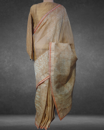 Block Printed Pure Silk linen kota Saree (Copy) VISHAL KAPUR STUDIO