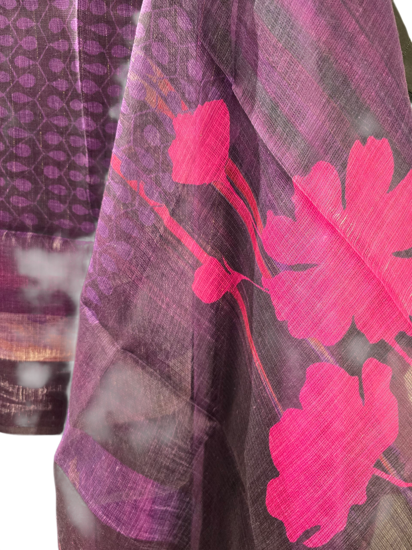 Semi Stitched Chanderi Casual Suitset