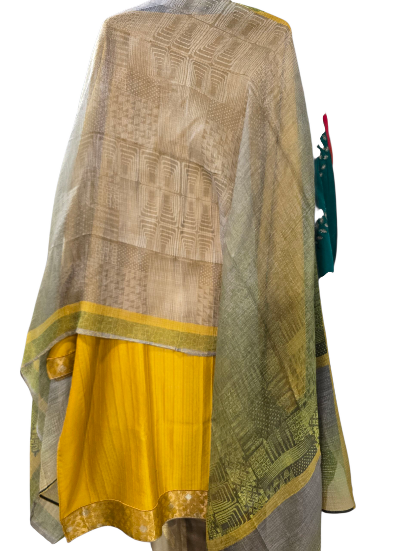 Semi Stitched Chanderi Casual Suitset