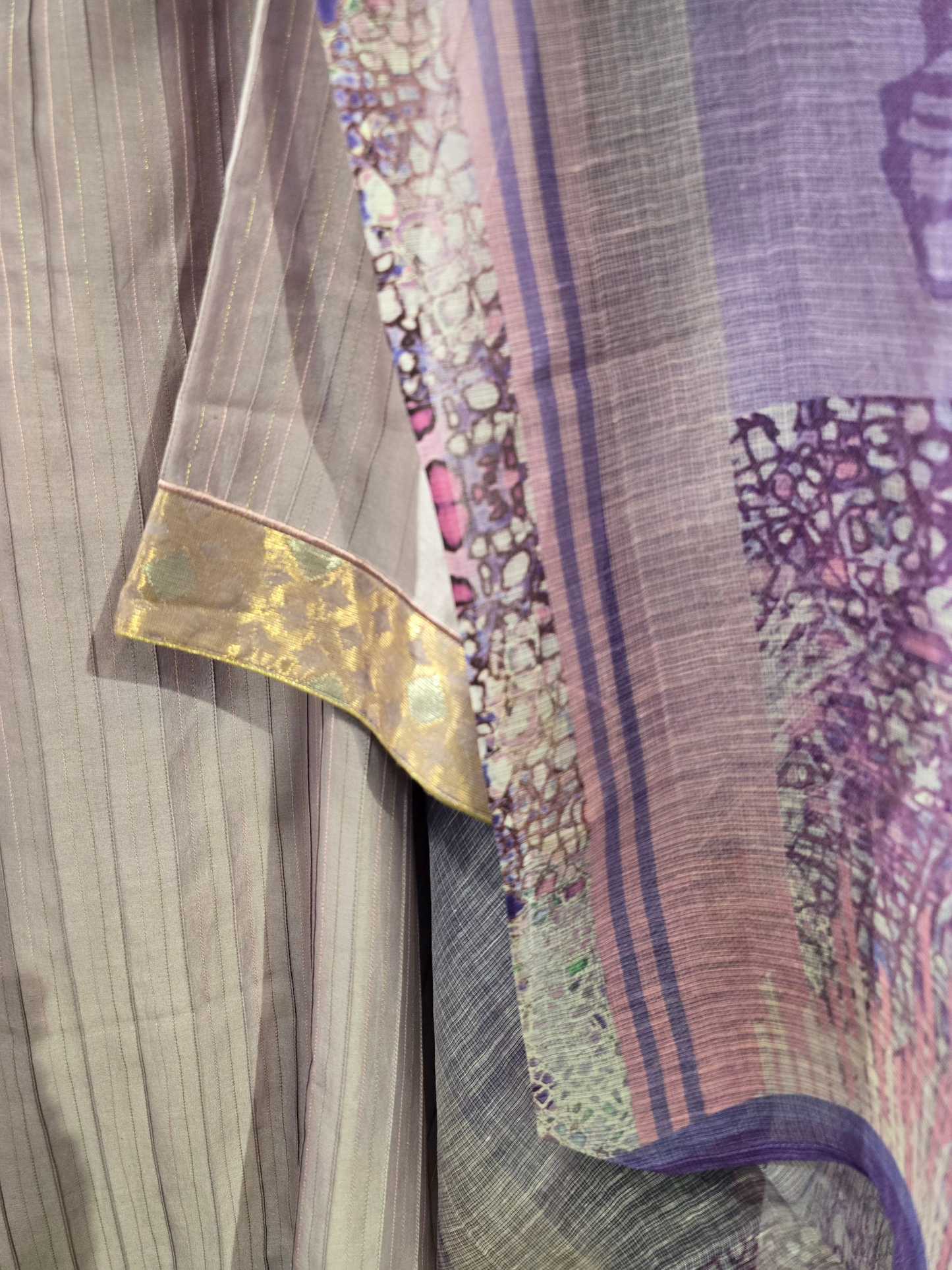 Semi Stitched Chanderi Casual Suitset