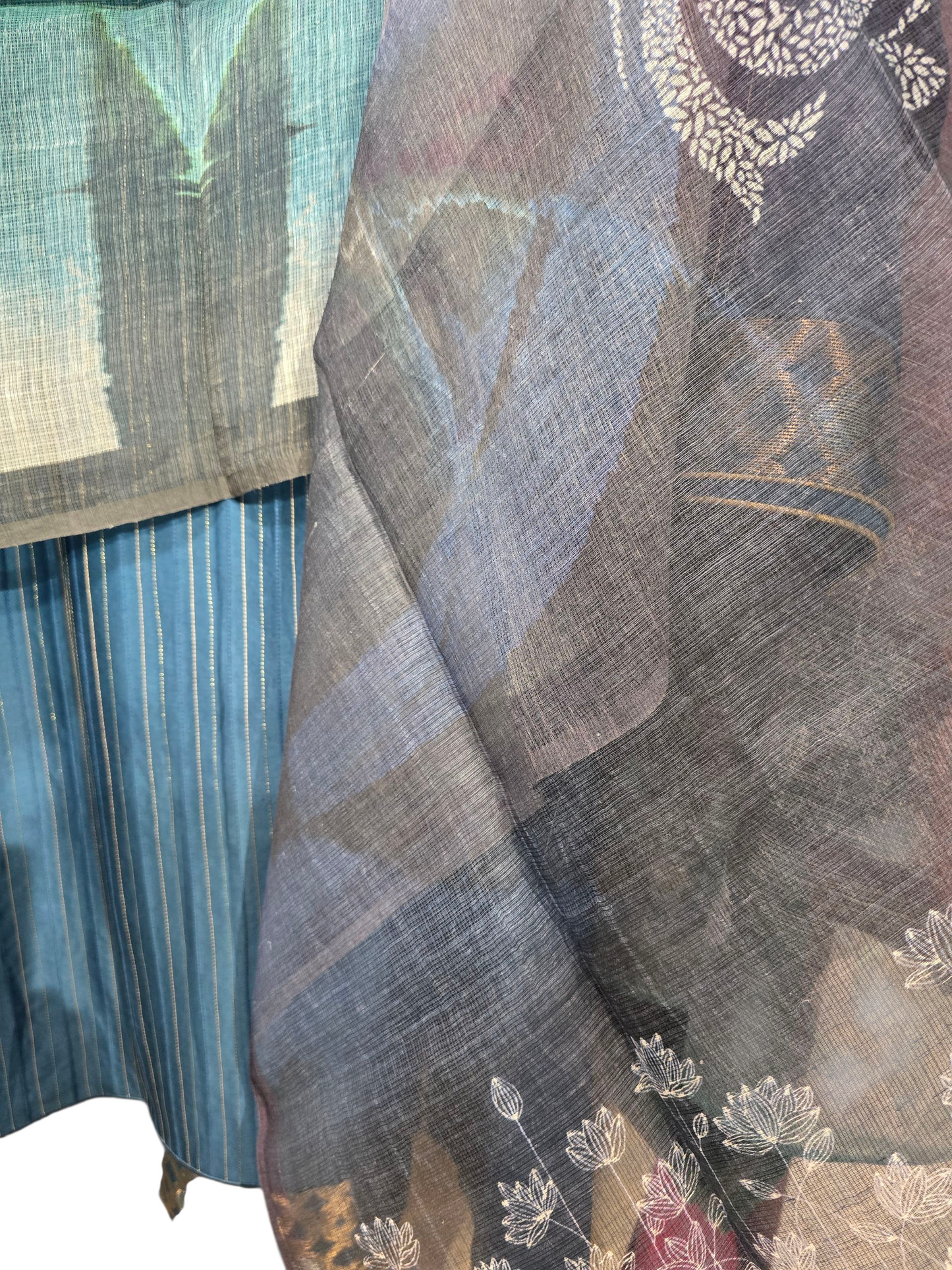 Semi Stitched Chanderi Casual Suitset