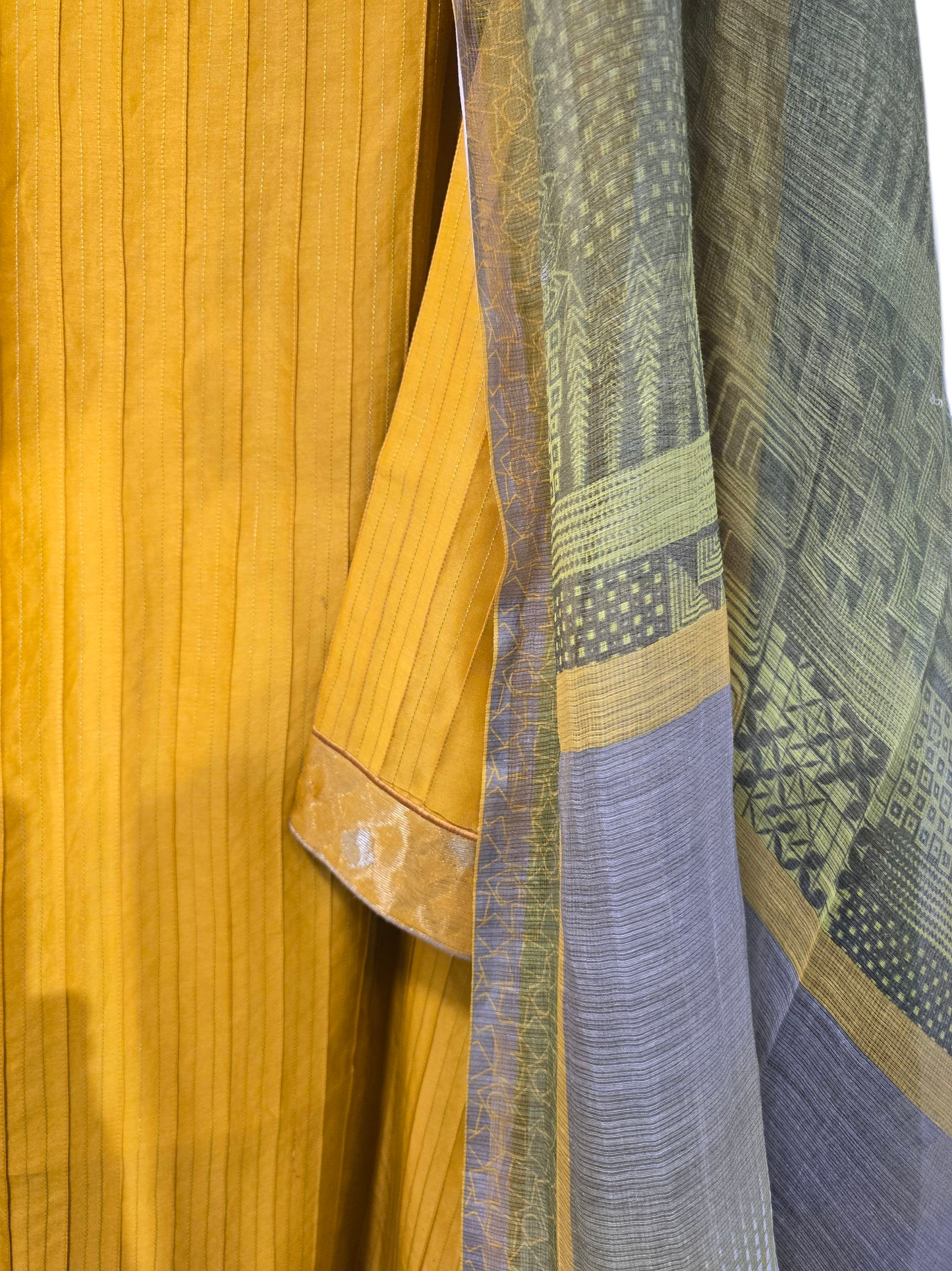 Semi Stitched Chanderi Casual Suitset