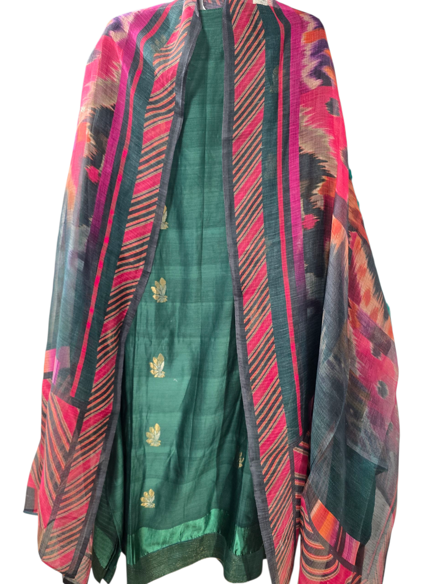 Semi Stitched Chanderi Casual Suitset