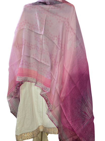 Semi Stitched Chanderi Casual Suitset