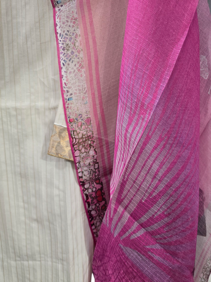 Semi Stitched Chanderi Casual Suitset