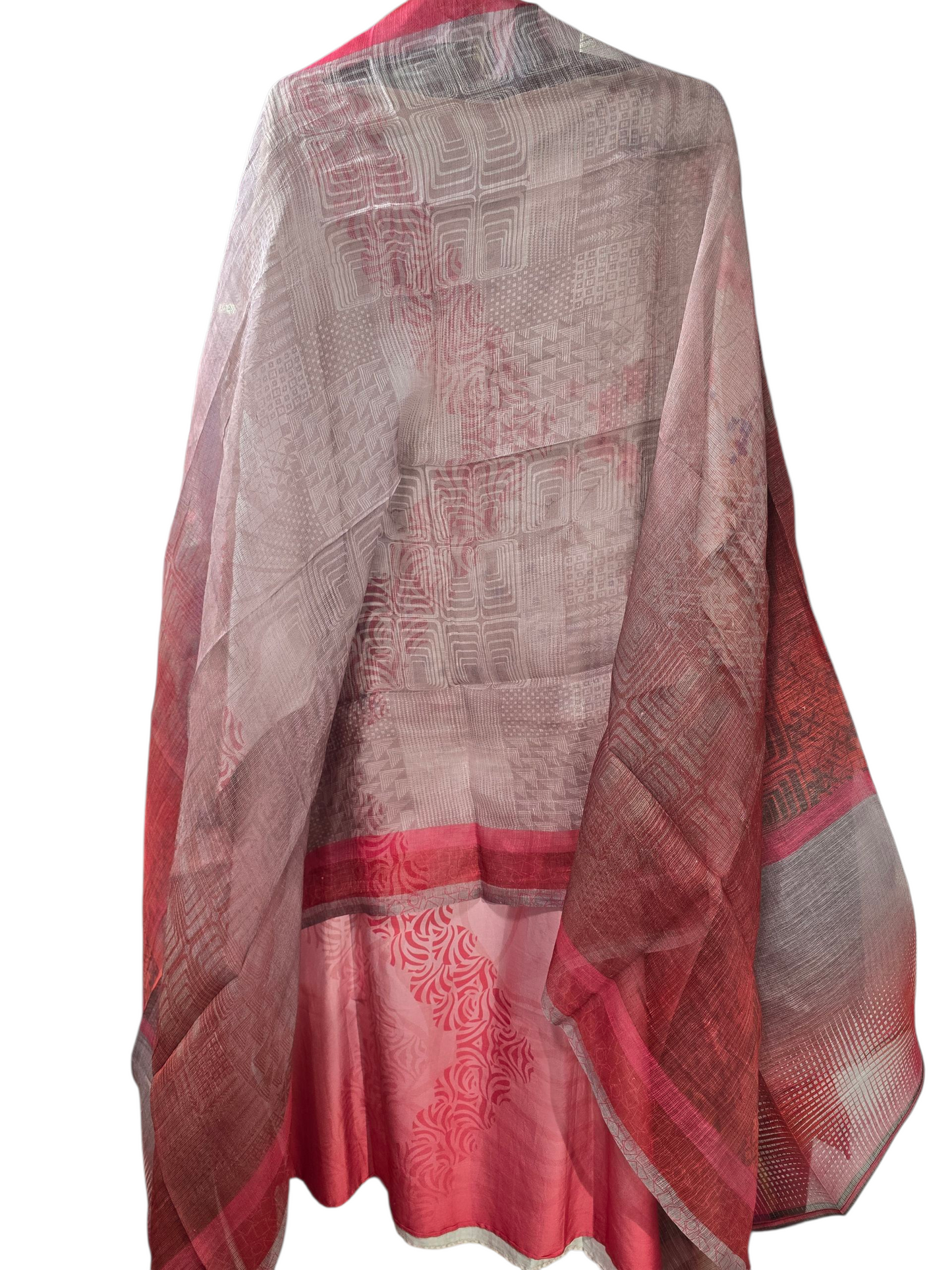 Semi Stitched Chanderi Casual Suitset