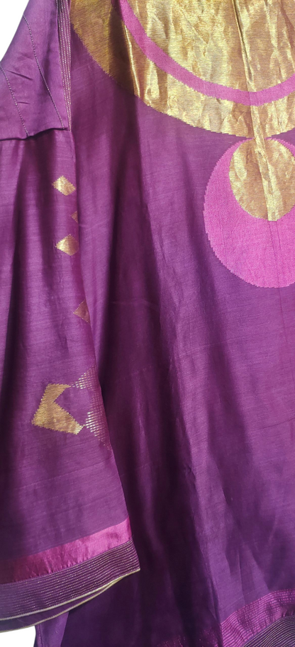 Semi Stitched Chanderi Zariwoven Short Tunic