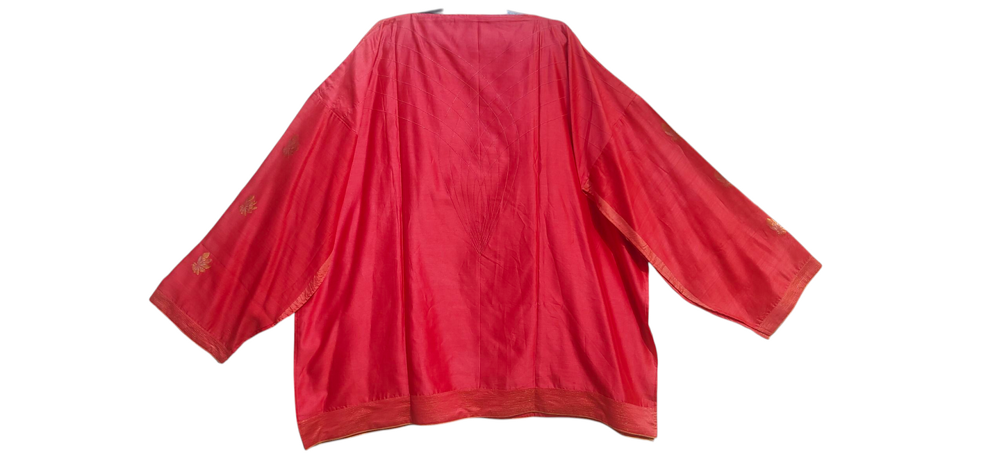 Semi Stitched Chanderi Zariwoven Short Tunic