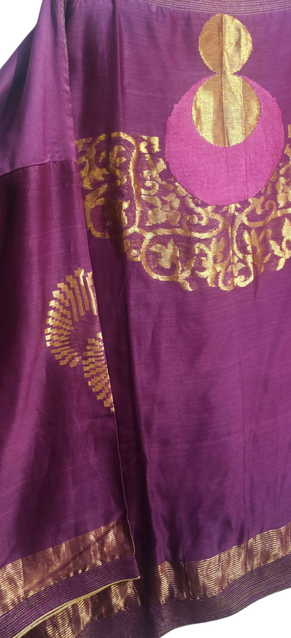 Semi Stitched Chanderi Zariwoven Short Tunic