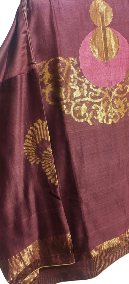 Semi Stitched Chanderi Zariwoven Short Tunic