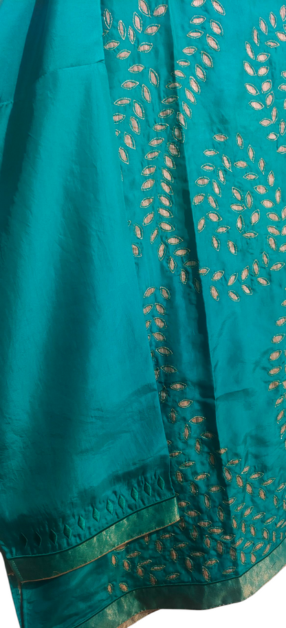 Semi Stitched silk cutwork applique Short Tunic