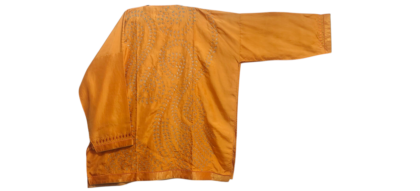 Semi Stitched silk cutwork applique Short Tunic