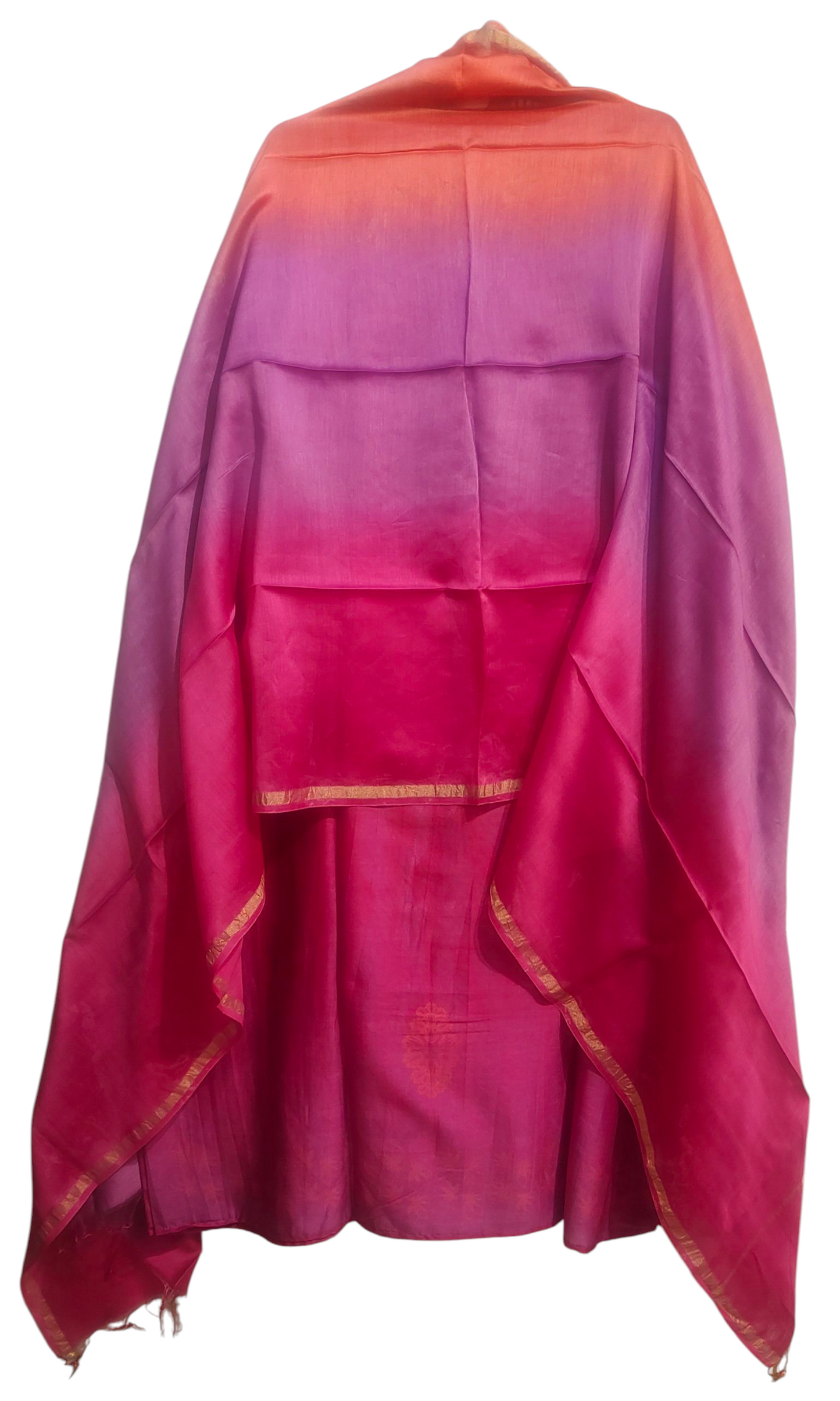 Semi Stitched Chanderi Casual Suitset