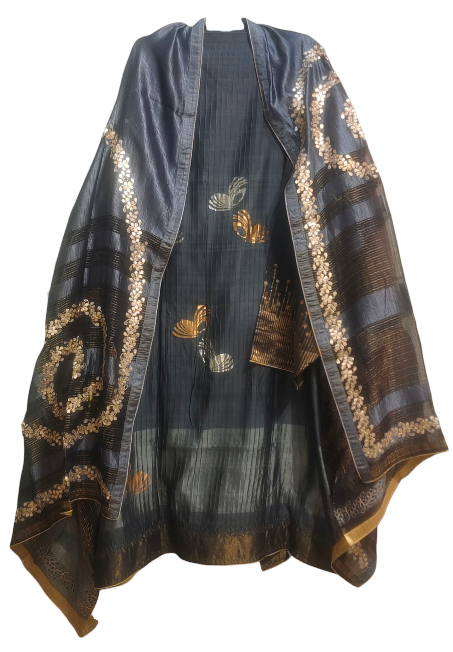 Semi Stitched Formal chanderi Suitset