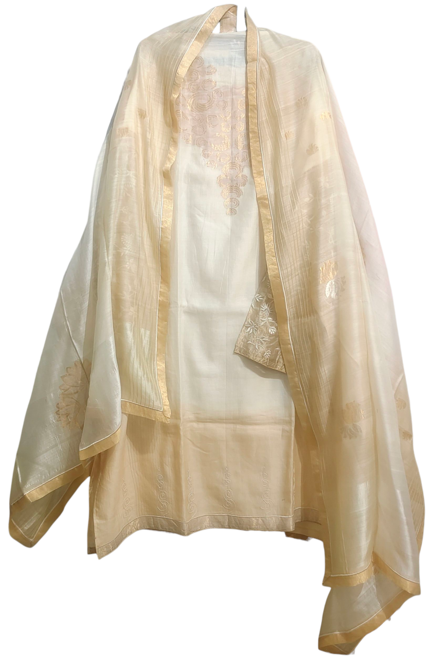 Semi Stitched Formal chanderi Suitset