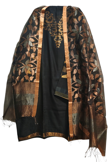 Semi Stitched Formal chanderi Suitset