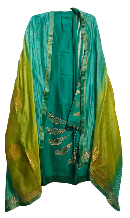 Semi Stitched Formal chanderi Suitset