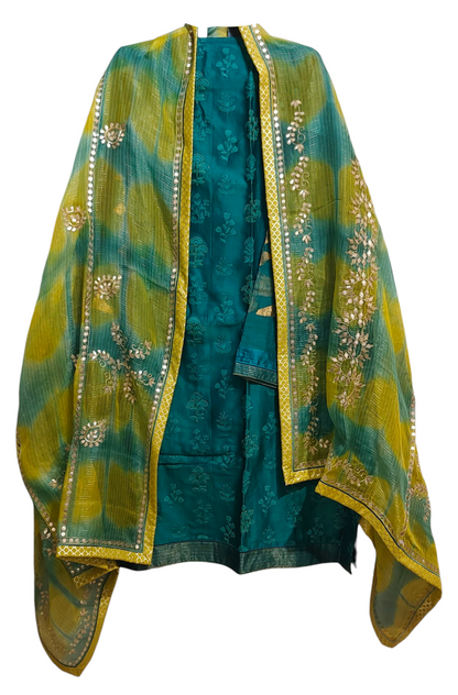 Semi Stitched Formal chanderi Suitset