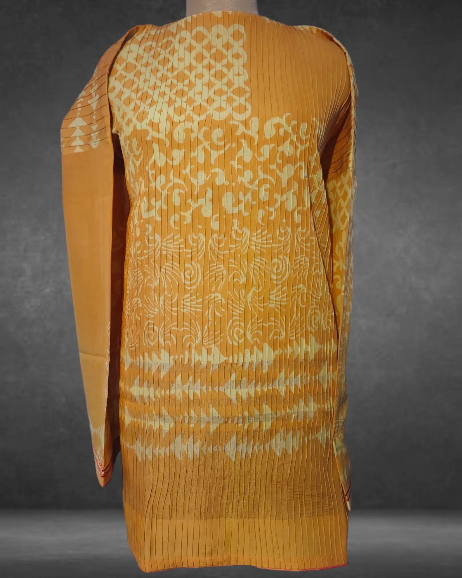 Semistitched Blockprinted Cotton Pintex Tunic VISHAL KAPUR STUDIO