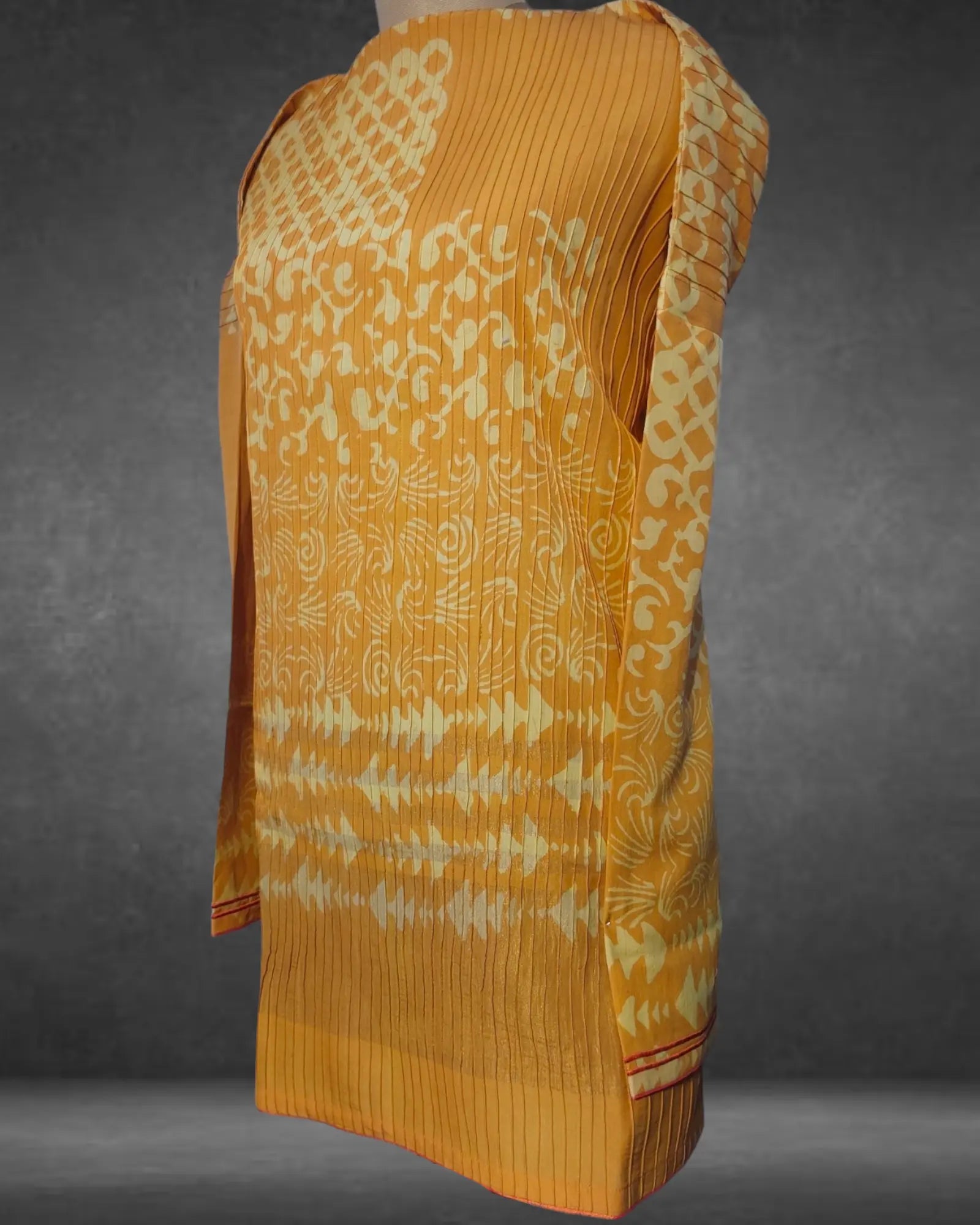 Semistitched Blockprinted Cotton Pintex Tunic VISHAL KAPUR STUDIO