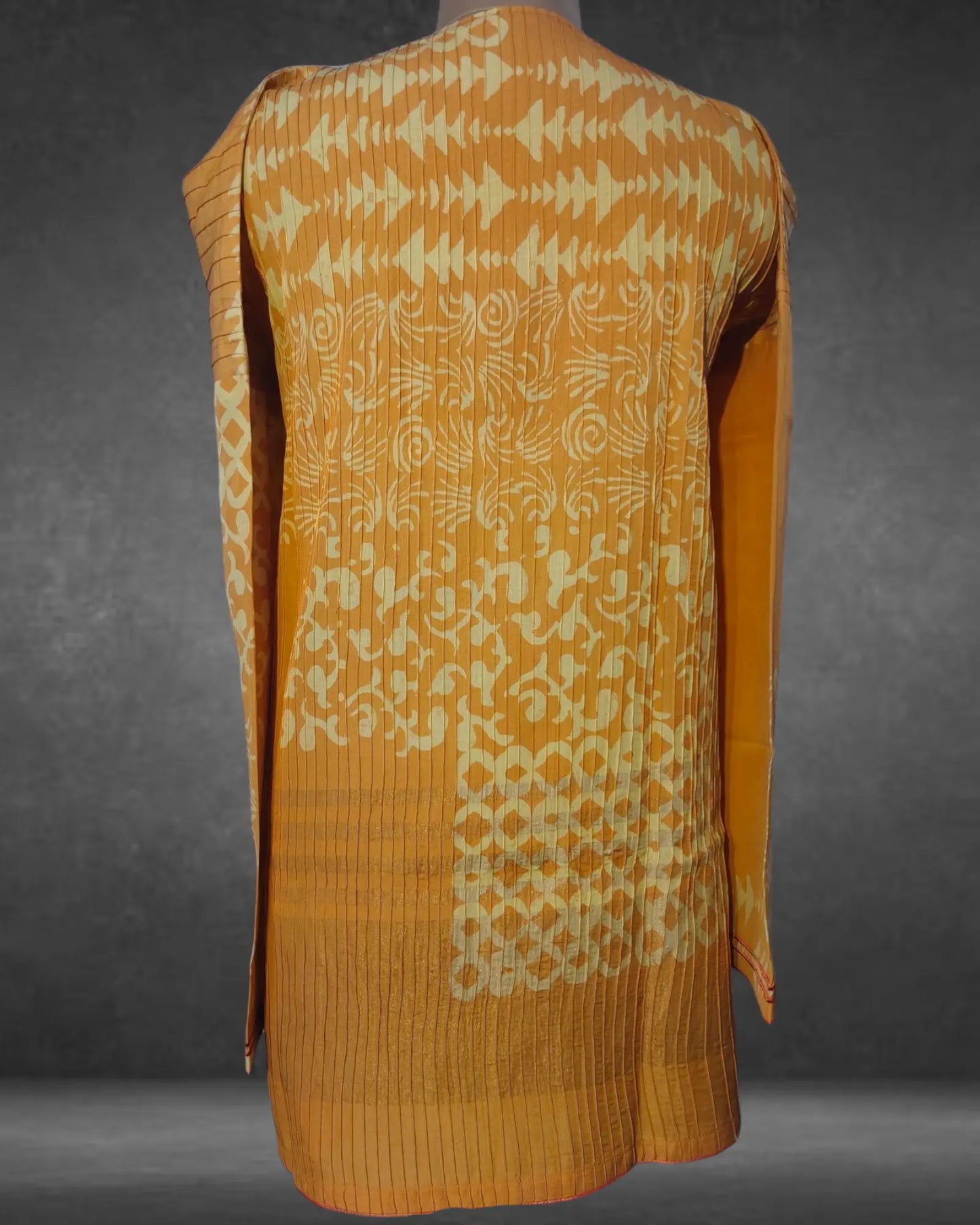 Semistitched Blockprinted Cotton Pintex Tunic VISHAL KAPUR STUDIO