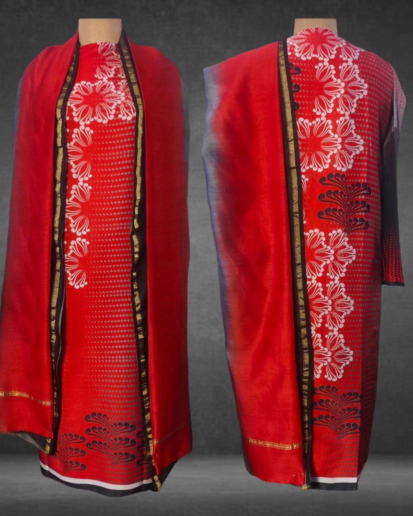 Semistitched Chanderi Casual Suitset