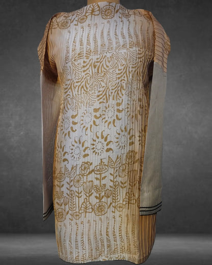 Semistitched Chanderi  Blockprinted Tunic VISHAL KAPUR STUDIO