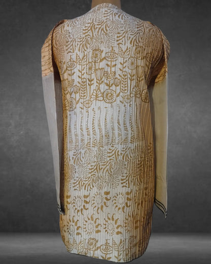 Semistitched Chanderi  Blockprinted Tunic VISHAL KAPUR STUDIO