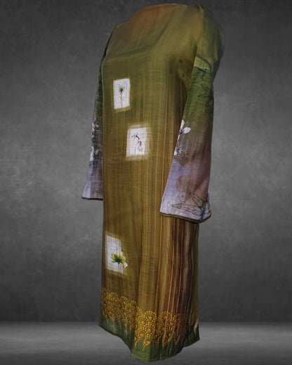 Semistitched Chanderi Digital Printed Kurta VISHAL KAPUR STUDIO