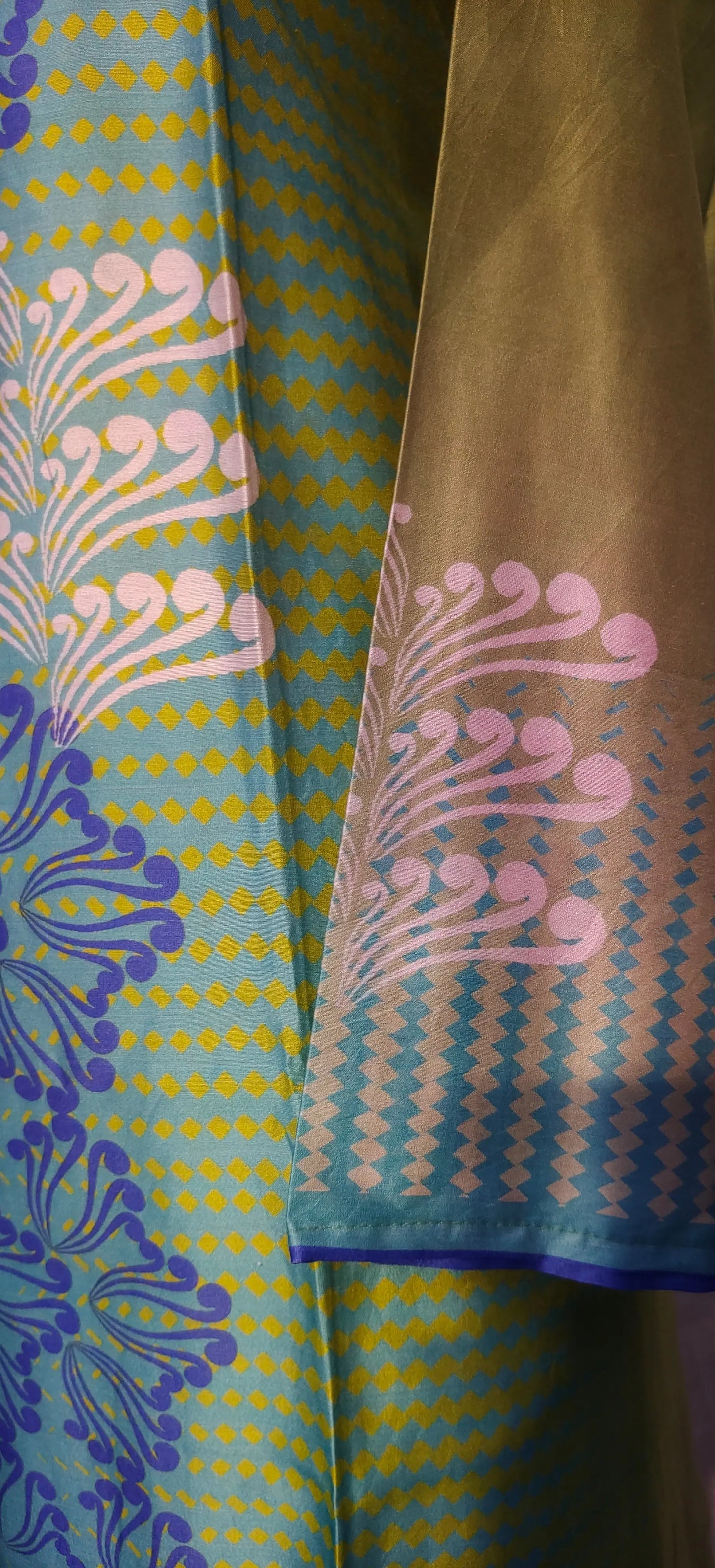 Semistitched Chanderi Digital Printed Kurta VISHAL KAPUR STUDIO