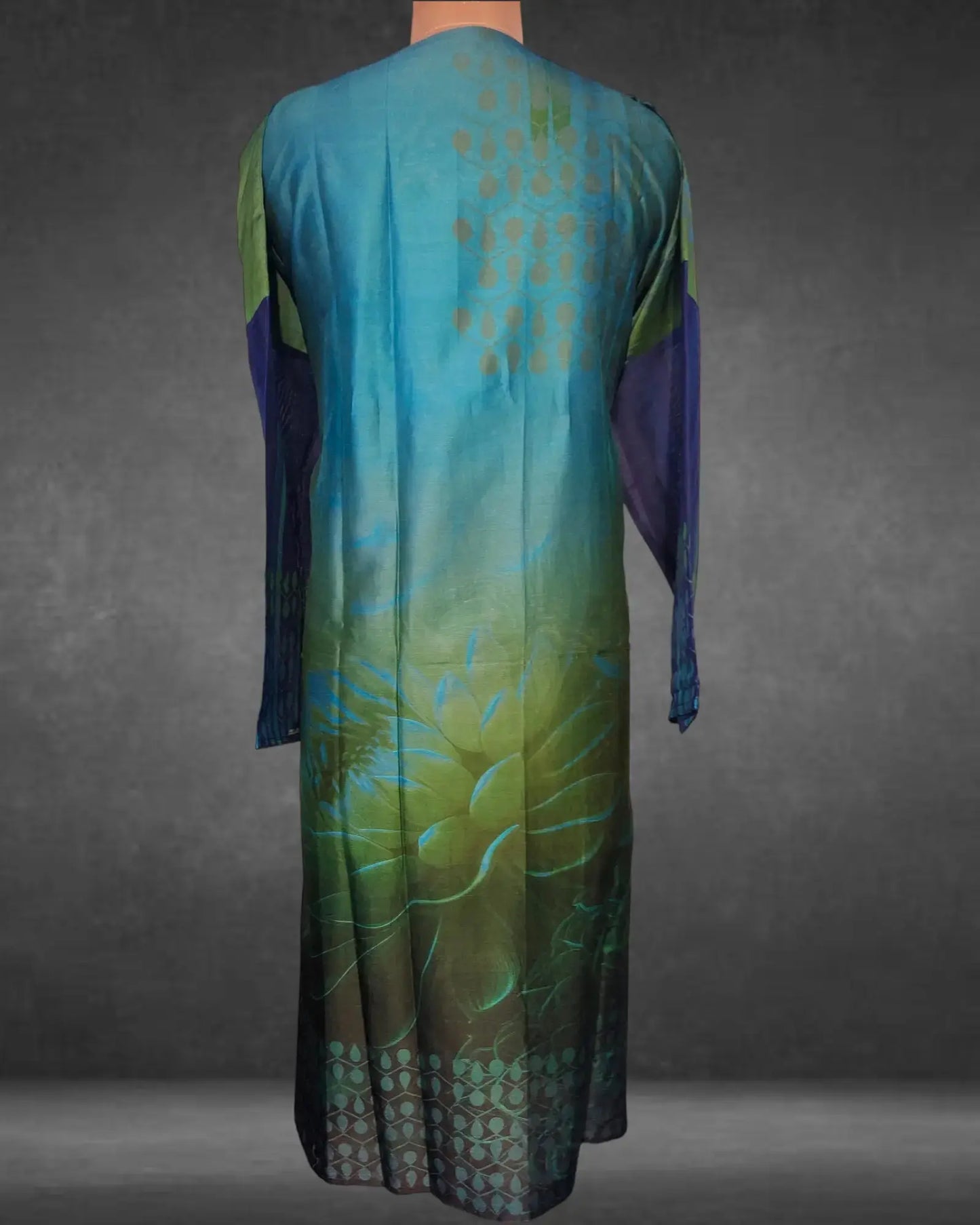 Semistitched Chanderi Digital Printed Kurta