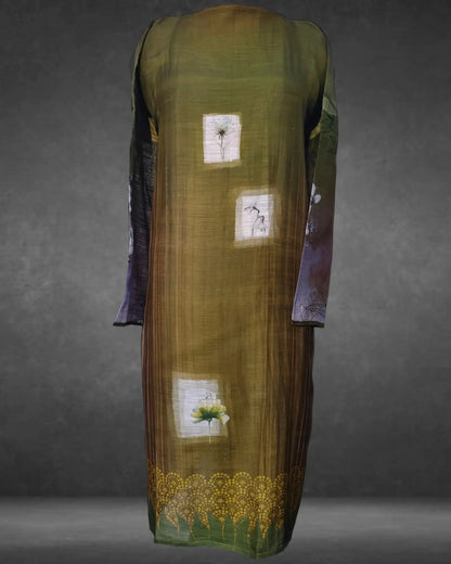 Semistitched Cotton Digital Printed Kurta