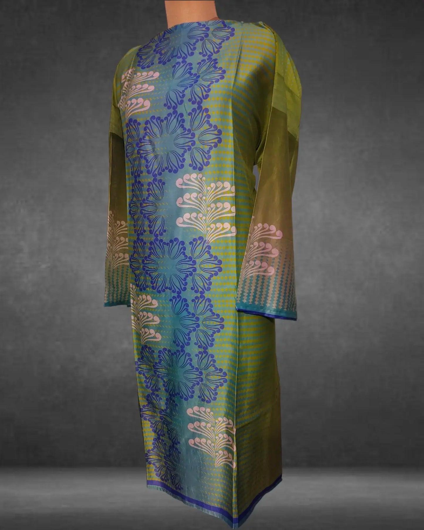 Semistitched Cotton Digital Printed Kurta