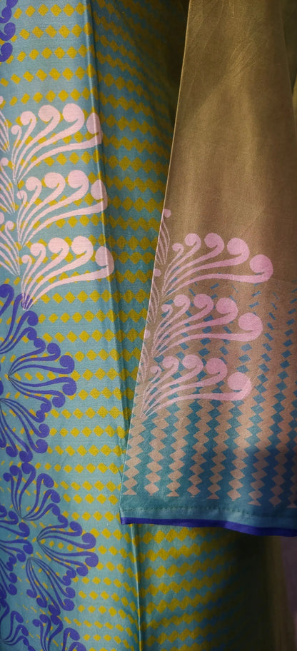 Semistitched Cotton Digital Printed Kurta