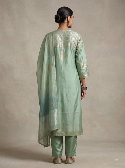Semi Stitched Formal Chanderi Suitset