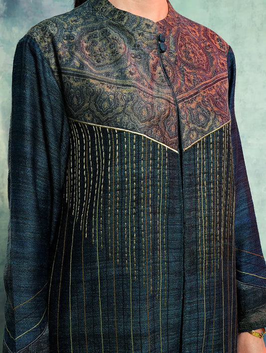 Stitched Ajrakh jacket VISHAL KAPUR STUDIO