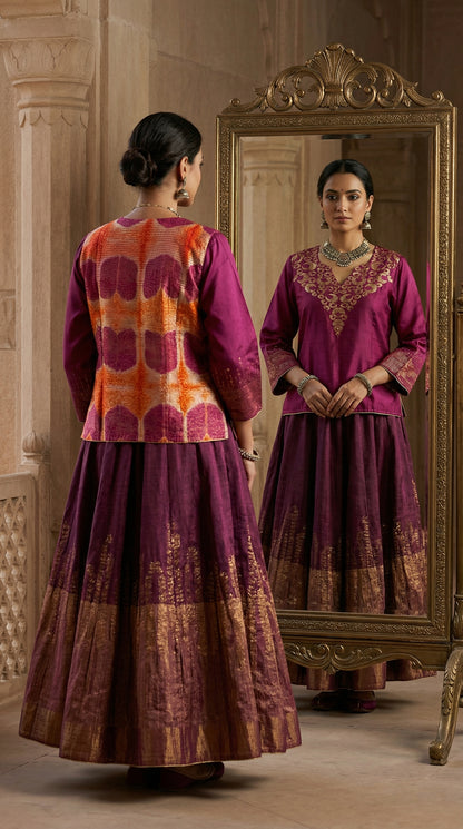 Semi stitched Formal Skirtset