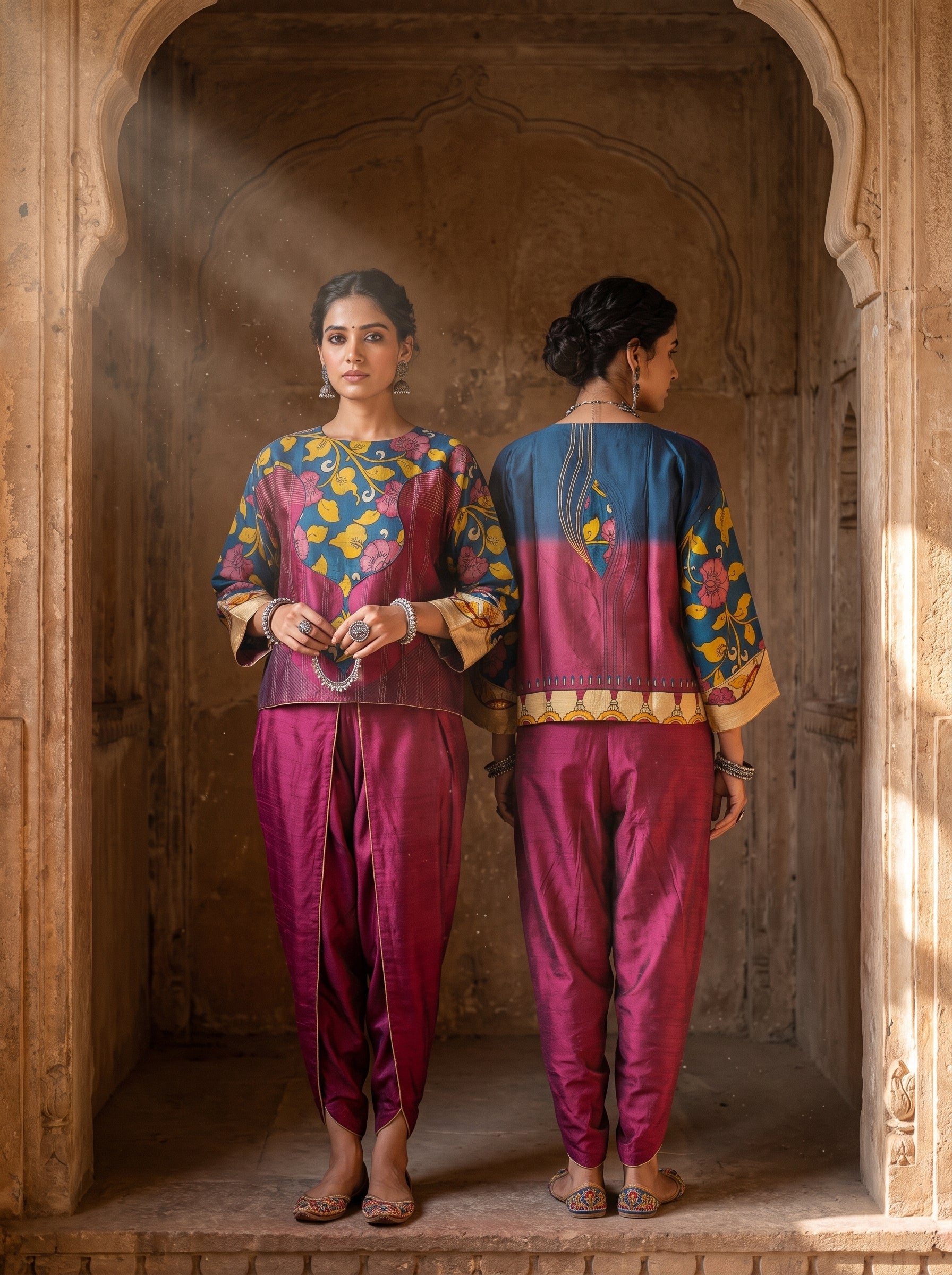 Semi Stitched Chanderi Kalamkari Ɓlouse VISHAL KAPUR STUDIO