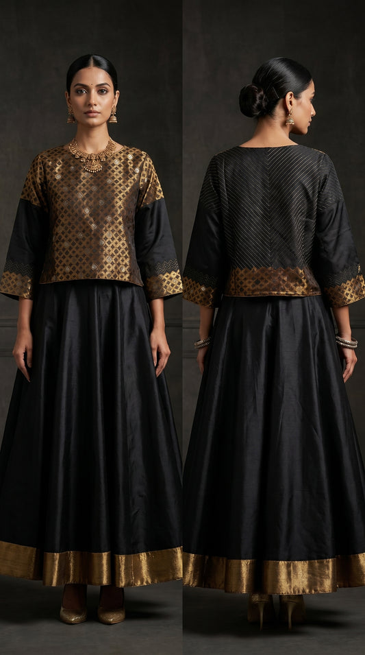 Semi Stitched Chanderi Ɓlouse