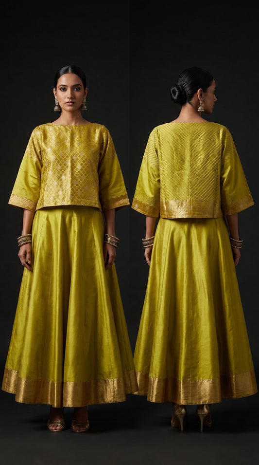 Semi Stitched Chanderi Ɓlouse
