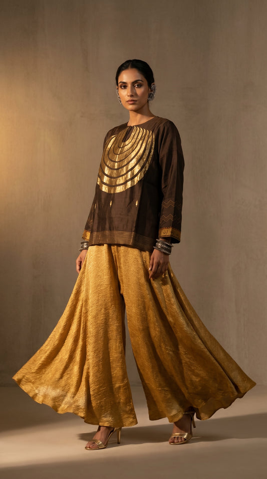 Formal chanderi Embroidered Indowestern set