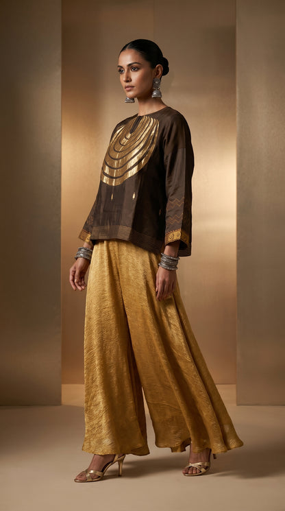 Formal chanderi Embroidered Indowestern set