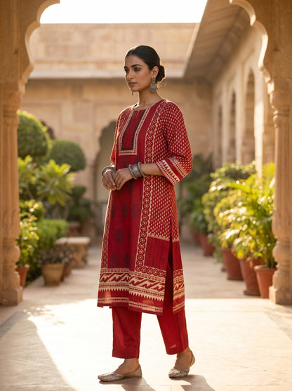 Semi Stitched Chanderi Casual kurta