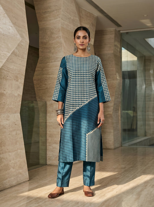 Semi Stitched Chanderi Casual kurta