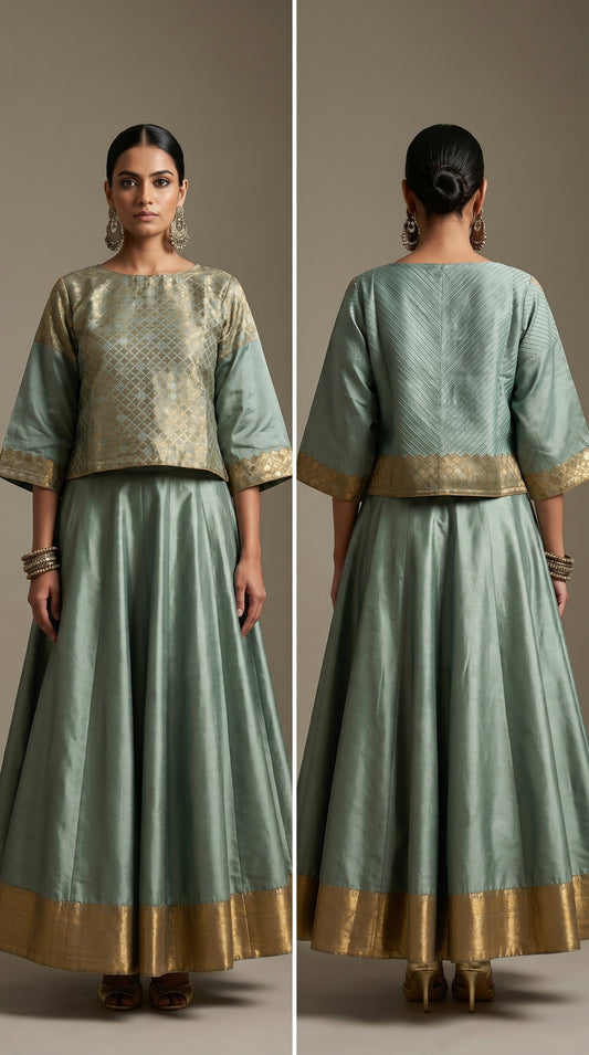 Semi Stitched Chanderi Ɓlouse