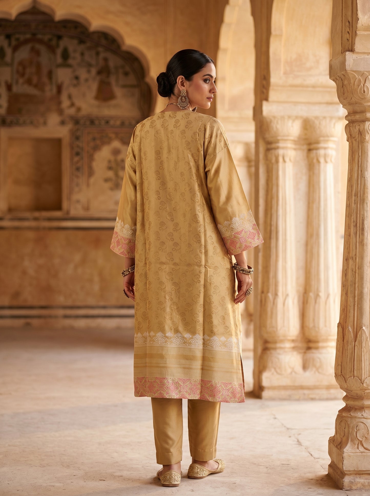 Semi Stitched Chanderi Casual kurta