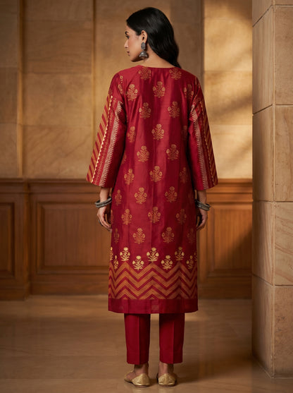 Semi Stitched Chanderi Casual kurta