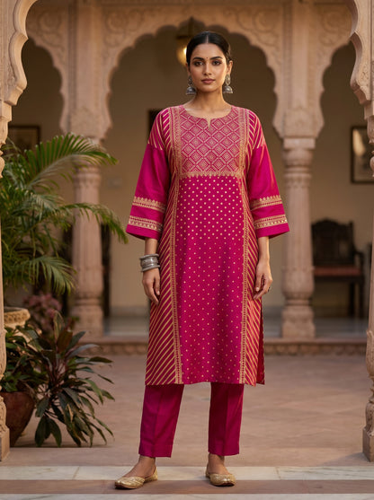 Semi Stitched Chanderi Casual kurta