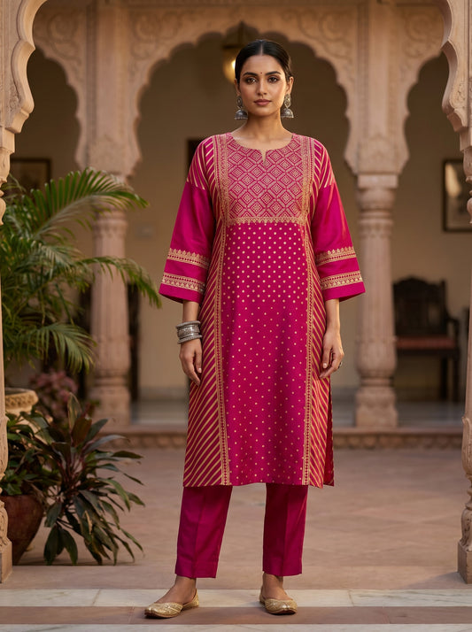 Semi Stitched Chanderi Casual kurta